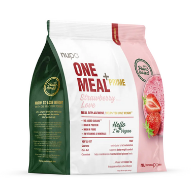 Nupo ONE MEAL + PRIME Vegan Strawberry Love Shake, 6/9 Meals